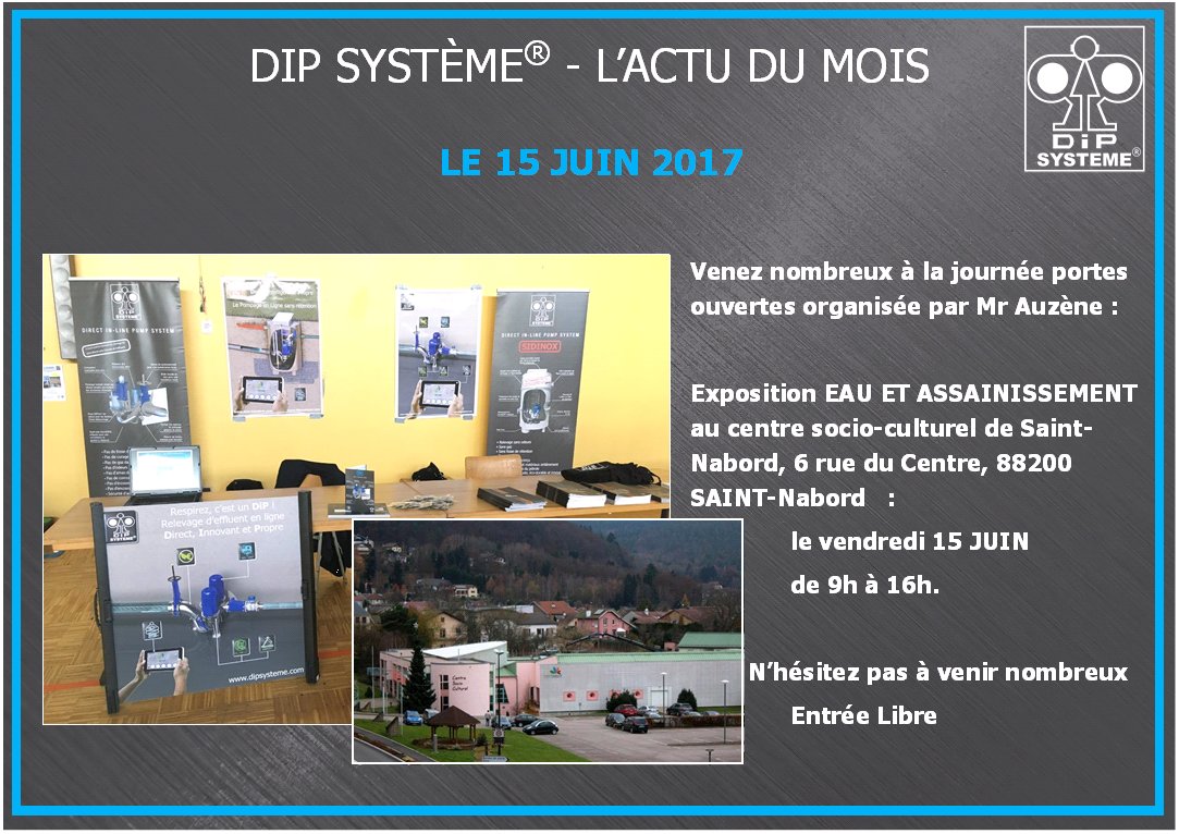 A vos agendas ! #assainissement #portesouvertes #saintnabord #dipsysteme