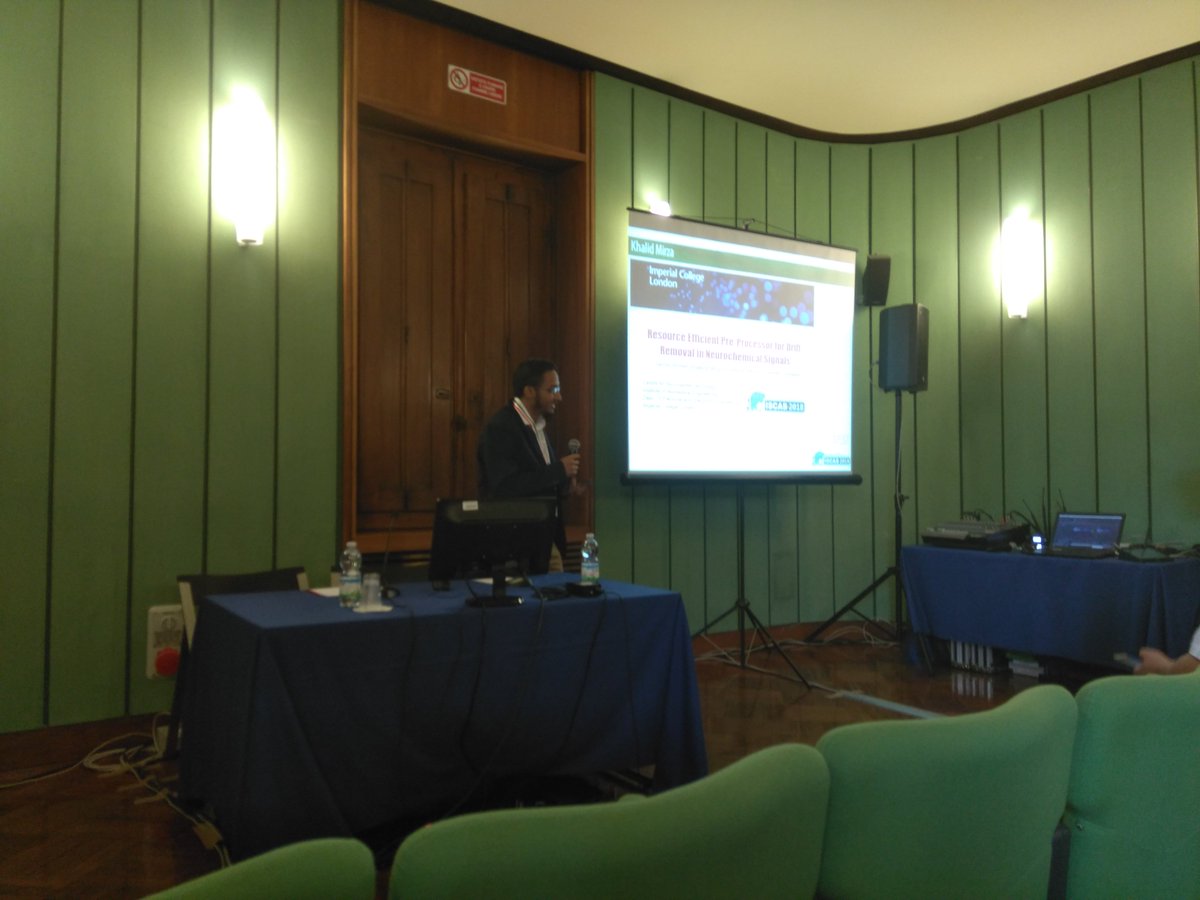 ERC_i2move's tweet photo. Khalid Mirza, presented our paper on "Resource efficient Pre-Processor for Drift Removal in Neurochemical Signals". https://t.co/PVSj1yNE9M
