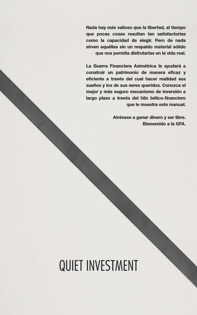 QuietInvestment's tweet image. Nos complace anunciar que en Junio será la presentación de nuestro  primer libro: La guerra financiera asimétrica. Con prólogo y  colaboración de @Value_school. Será en Value School y estáis todos  invitados. Sortearemos 5 libros entre todos lo que hagan RT.