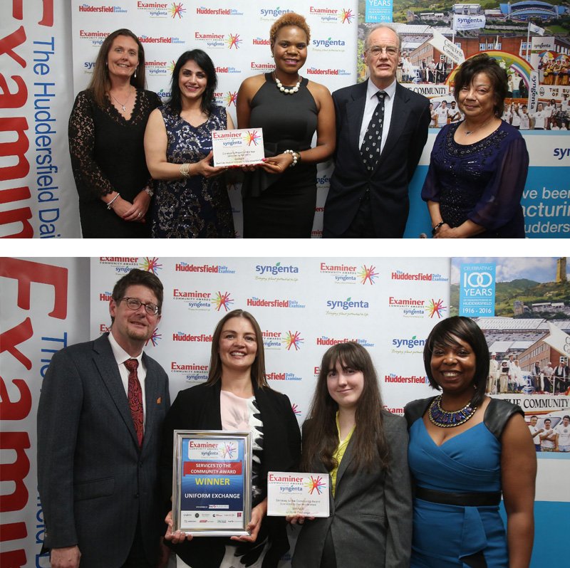 one17design's tweet photo. Congratulations to @uniformexchang and @DASH_ASYLUM_UK, both winners of the Huddersfield Examiner @CommunityAwards  #ONE17CharitableTrust #Support #ECA18 https://t.co/bIyPvLKxU5