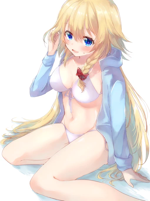 スポーティーじゃない水着のジャンヌが夢に出てきたのでこれは描かねばならんと思いました(長い) 