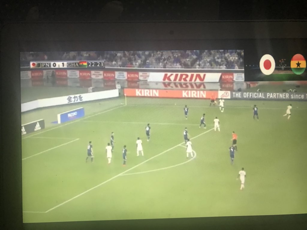 julietbawuah's tweet photo. 22 minutes gone in the Ghana/ Japan friendly. Thomas #Partey puts #Ghana ahead in the 9th min. https://t.co/OExKEgCApV