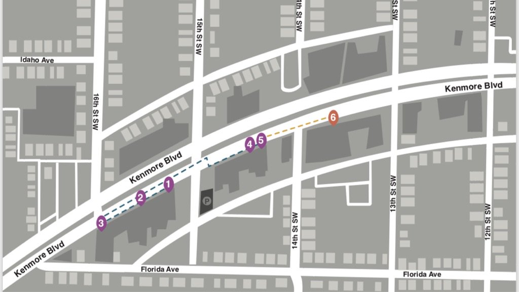 Akron2Akron's tweet image. Route of Kenmore Akron2Akron Walk this Friday. Meet at the Rialto Theater at 5PM. End at Live Music Now! for drinks, music, and conversation.