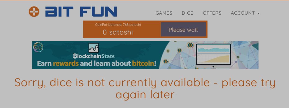 piatwz's tweet image. ＃bitfun が復活しましたかね？57satoshiまで貯まっていて4日ぶりに貰えました。ただまだ重くcoinpot等繋がらない為かaccountも見れませんｗ