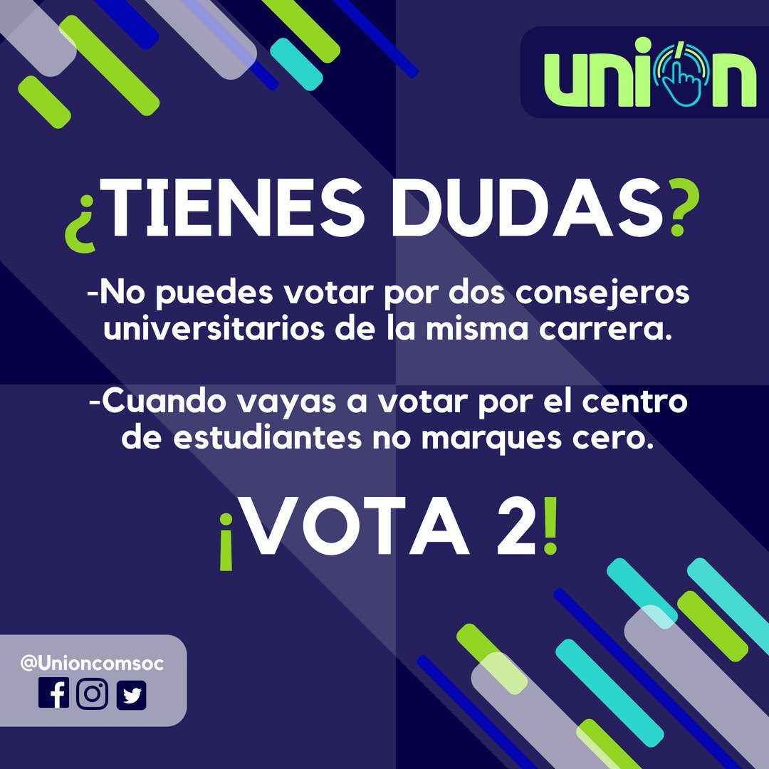 UnionComSoc's tweet photo. Buenos días, comunicador ¡Unión te enseña cómo votar este jueves! #Uni2PorMás #Vota2 https://t.co/8vOsl4idwy