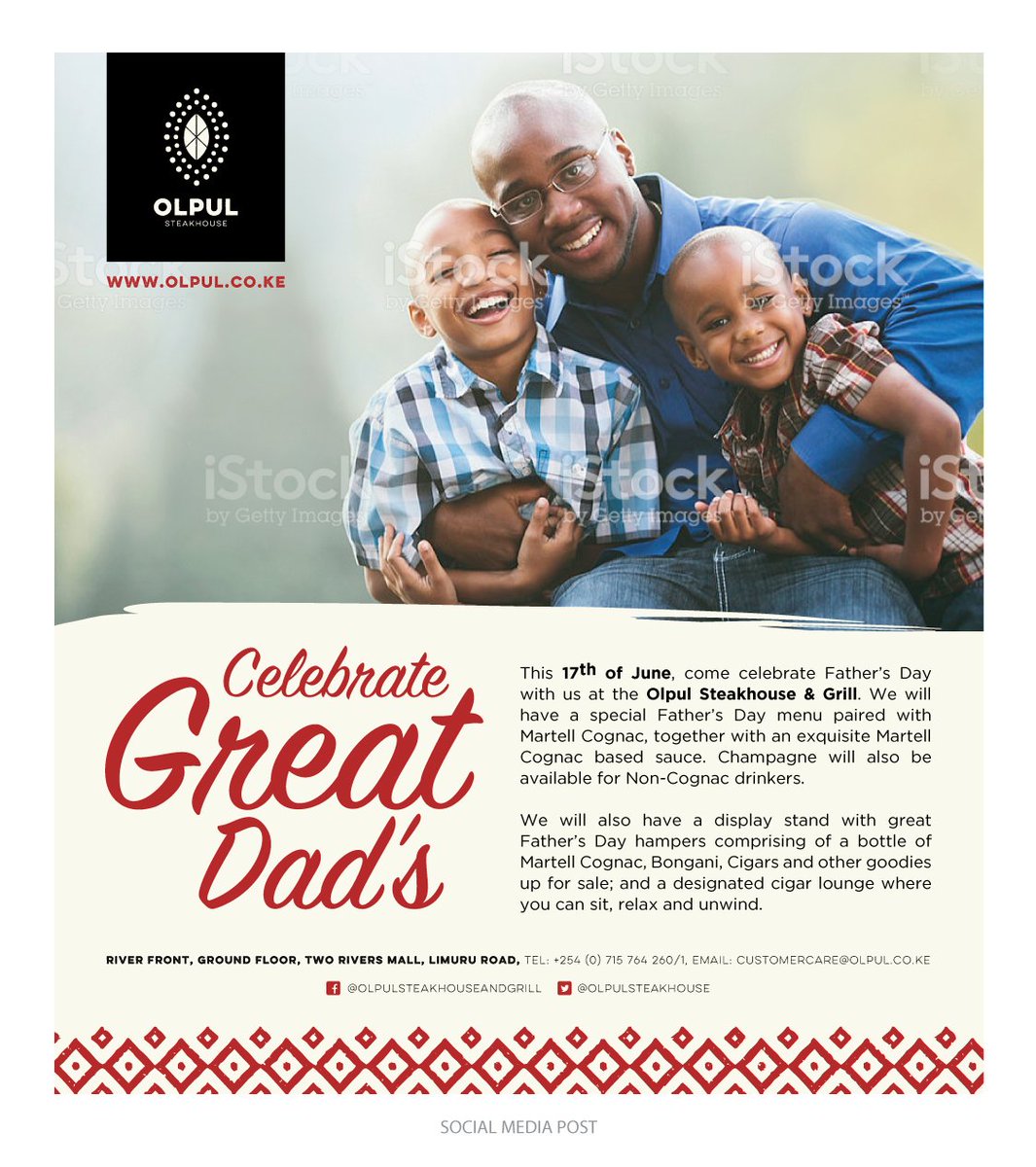 goplacesdigital's tweet photo. Celebrating Dad's In Style This #FathersDay2018 @olpulsteakhouse #GoOlpul @TwoRivers_KE #FathersDay @MagicalKenya @CapitalFMKenya @SusanLUCKYWong #dads @ellikolani https://t.co/nNPLmP8vxK