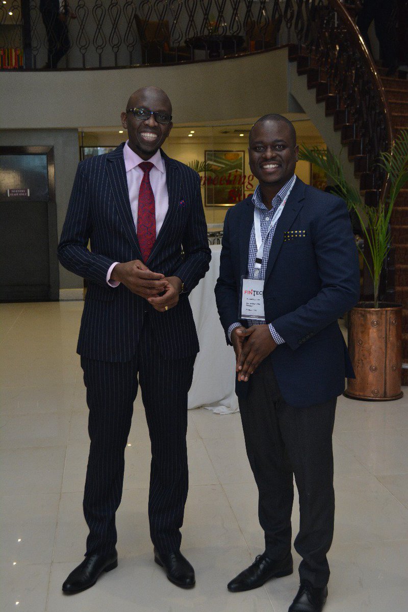 SimbanetCOM's tweet photo. #SimbaNetAtFintech2018 Kris Senanu MD Telkom and our Group Marketing Manager Michael Esilaba https://t.co/JXEzB0noN7