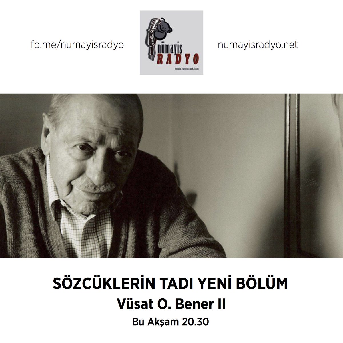 NumayisRadyo's tweet photo. 'Sözcüklerin Tadı' Yeni Bölüm: Vüsat O. Bener II
Vüsat O. Bener, bu hafta da konumuz olmaya devam ediyor. 13.bölümde onu gene yazdıkları ve yaşadıklarıyla konuşurken, Mehmet Tekatlı da bir kere daha konuk sesimiz.
Yeni bölüm bu akşam 20:30'da.
https://t.co/quwPqhfWq0 https://t.co/I9s5BA89x9