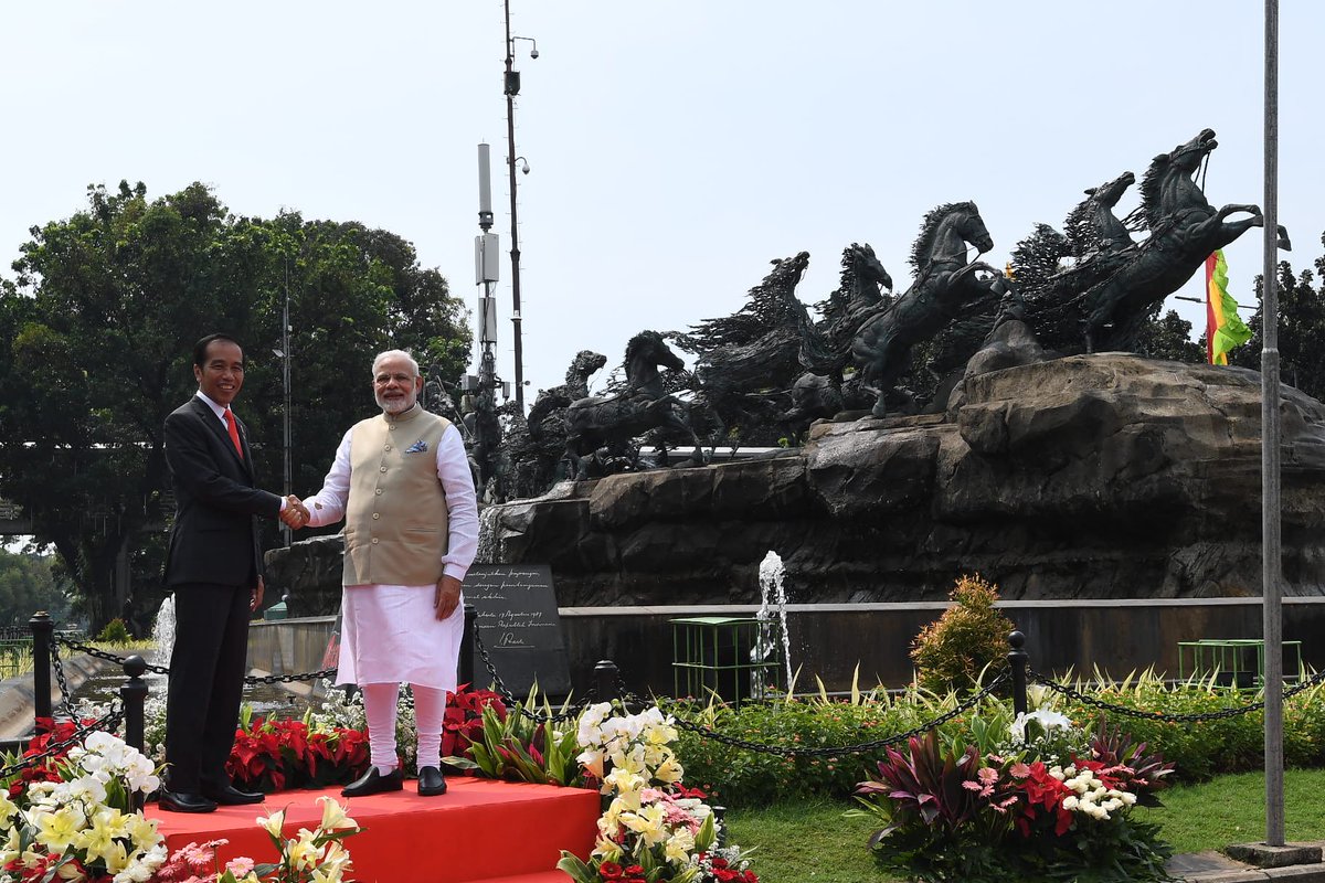 Narendra Modi (@narendramodi) on Twitter photo Located in Central Jakarta, the Arjuna Wijaya Chariot statue is a vibrant testimony of the deep-rooted cultural relations between India and Indonesia. Delighted to have visited the statue with President Widodo. <a href="/jokowi/">Joko Widodo</a> Located in Central Jakarta, the Arjuna Wijaya Chariot statue is a vibrant testimony of the deep-rooted cultural relations between India and Indonesia. Delighted to have visited the statue with President Widodo. <a href="/jokowi/">Joko Widodo</a>