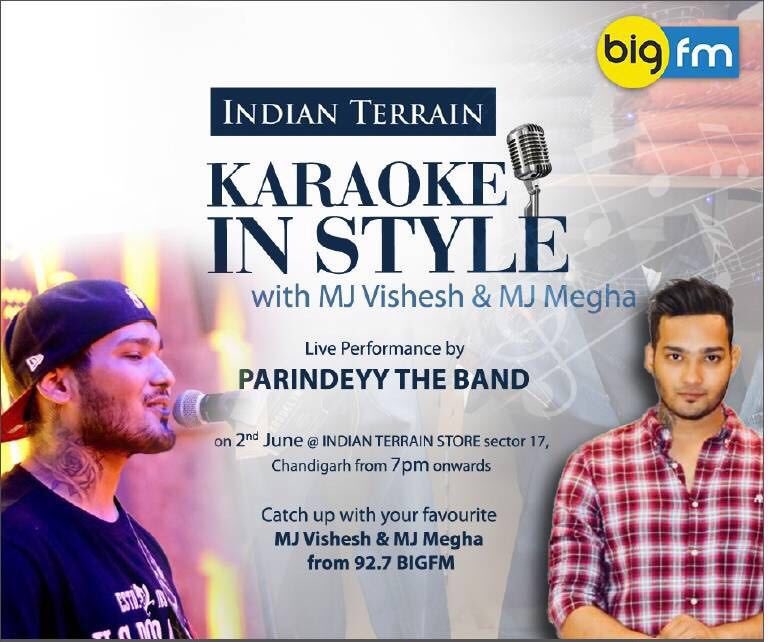 927bigfmchd's tweet image. We have an exciting event coming up for all you Chandigarh peeps!
Watch out for #KaraokeInStyle with your favourite MJs MJ Vishesh and Big MJ Megha from @927BIGFM Chandigarh
We also have #ParindeyyTheBand performing live! 

See you there!