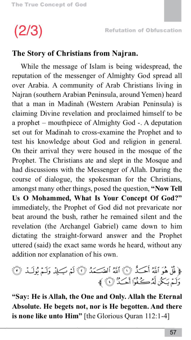 Ref_Obf's tweet photo. Chapter Three (3):
 The True Concept of #God 

• What is The True Concept of #God ?

• The #Story of #Christians from Najran
.
“Say: He is #Allah, the One and Only. Allah the Eternal Absolute. He begets not, nor is He begotten. And there is none like unto Him”[Quran 112:1-4]
📚 https://t.co/TBFYMyaOjK