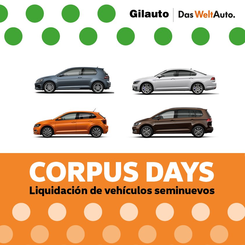 VWGilauto's tweet photo. ¡Último día de CORPUS DAYS en Gilauto Das WeltAuto! LIQUIDAMOS una selección de Golf, Passat, Polo y Touran SEMINUEVOS, como por ejemplo: Polo Edition 1.0 75 cv por solo 9.900 €. ¡Es tu oportunidad! https://t.co/LTdd5ka0QX