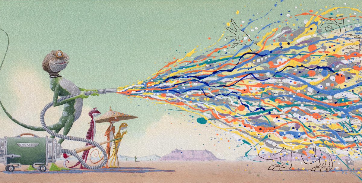 Life is a blank canvas and you need to throw all the paint on it you can.  - Danny Kayne, actor
Illustration from Art & Max by David Wiesner, one of my favorite picture books about creativity.   HappyCreativityDay! #NationalCreativityDay #CreativityDay