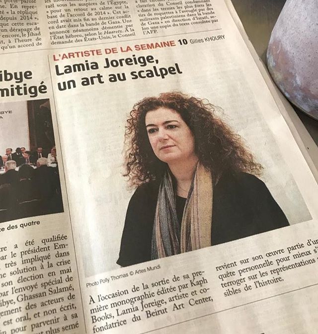 Marfaprojects's tweet photo. Lamia Joreige is l’Artiste de la semaine de L’Orient Le Jour! Merci @gilleskhoury 😊 
#artistedelasemaine #lorientlejour #article #newspaper #artist #lamiajoreige #beirut #marfaprojects https://t.co/6ezdeaXTOq
