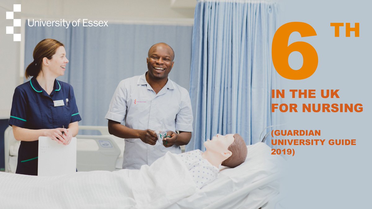uni_essexhealth's tweet image. CONGRATULATIONS to our Nursing team!  We&apos;re officially no.6 in the UK for #Nursing #GuardianUniversityGuide 2019