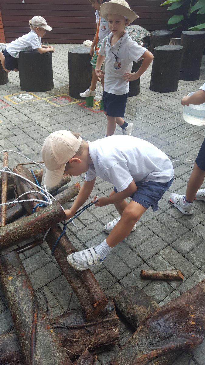 So many uses for ropes and brushes outdoors! #endlesspossibiliies #outdoorplay #gislearning