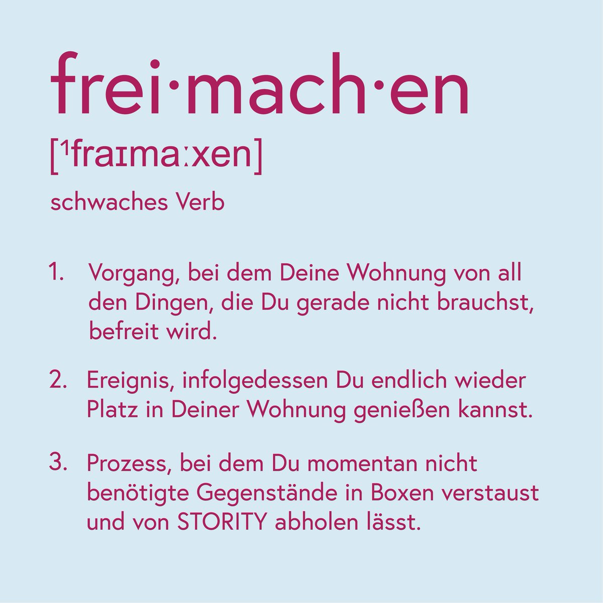 stority_germany's tweet photo. Falls Du Dich gefragt hast, was freimachen eigentlich bedeutet: Hier ist die Antwort. #machdichfrei auf https://t.co/qdlyVUq84v https://t.co/c3gqphay0R