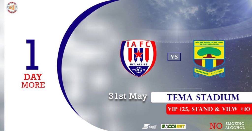 ZylofonCashPL's tweet photo. @InterAlliesFC v @AccraHeartsOak

May 31, 2018 #ZylofonCashPL https://t.co/BjJRJ7Racf