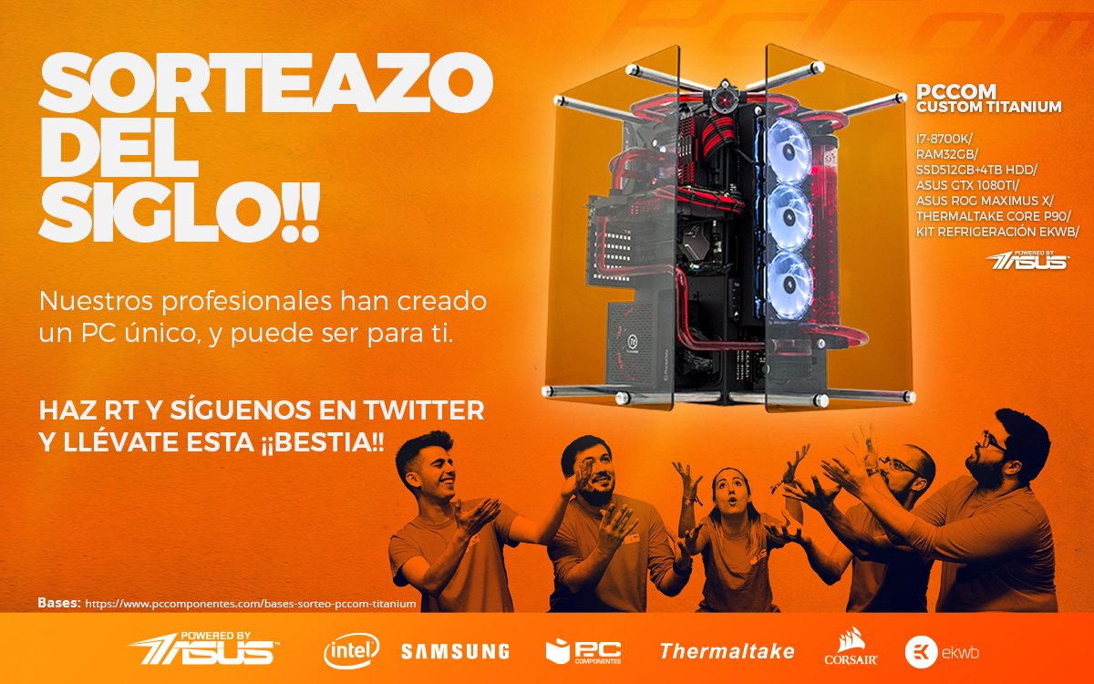 PARTICIPAR: RT🔁 Y SEGUIR A PCCOMPONENTES EN TWITTER! ----------- #InPcComponentesWeTrust ----------- 🔥El sorteo más bestia de la historia de Twitter 🔥 Aquí el premio: bit.ly/2siRcdw Si quieres ya puedes seguirnos en instagram! 👉bit.ly/2siUeyD