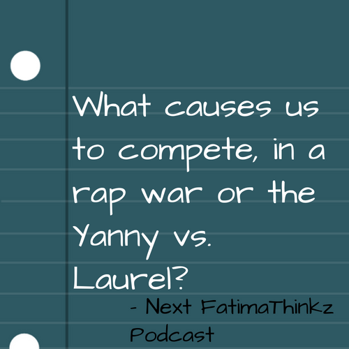 FatimaThinkz's tweet photo. Do you #think Drake or Pusha is winning/hear #yanny or #laurel?
#WednesdayWisdom #drake #PushaT #Pusha #wednesdaythoughts #wednesdaymorning #ThoughtsWhileImDriving #ThoughtOfTheDay #ThisMorning #rap #MusicMonday #music #Competition #yannyvslaurel #Yanny #Laurel #like #rt #fatimaz https://t.co/DOEwI2ozoU