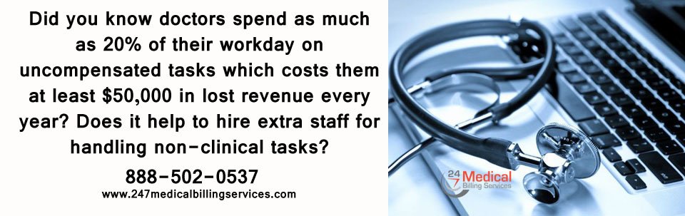 247MBServices's tweet photo. Did you know doctors spend as much as 20% of their workday on uncompensated tasks which costs them at least $50,000 in lost revenue every year?
https://t.co/h7qc6fiznI
#medicalbilling #healthcare #medicalbillingservices #RCM #ARCleanUp #medicalpractice https://t.co/vxY5tsbjLG