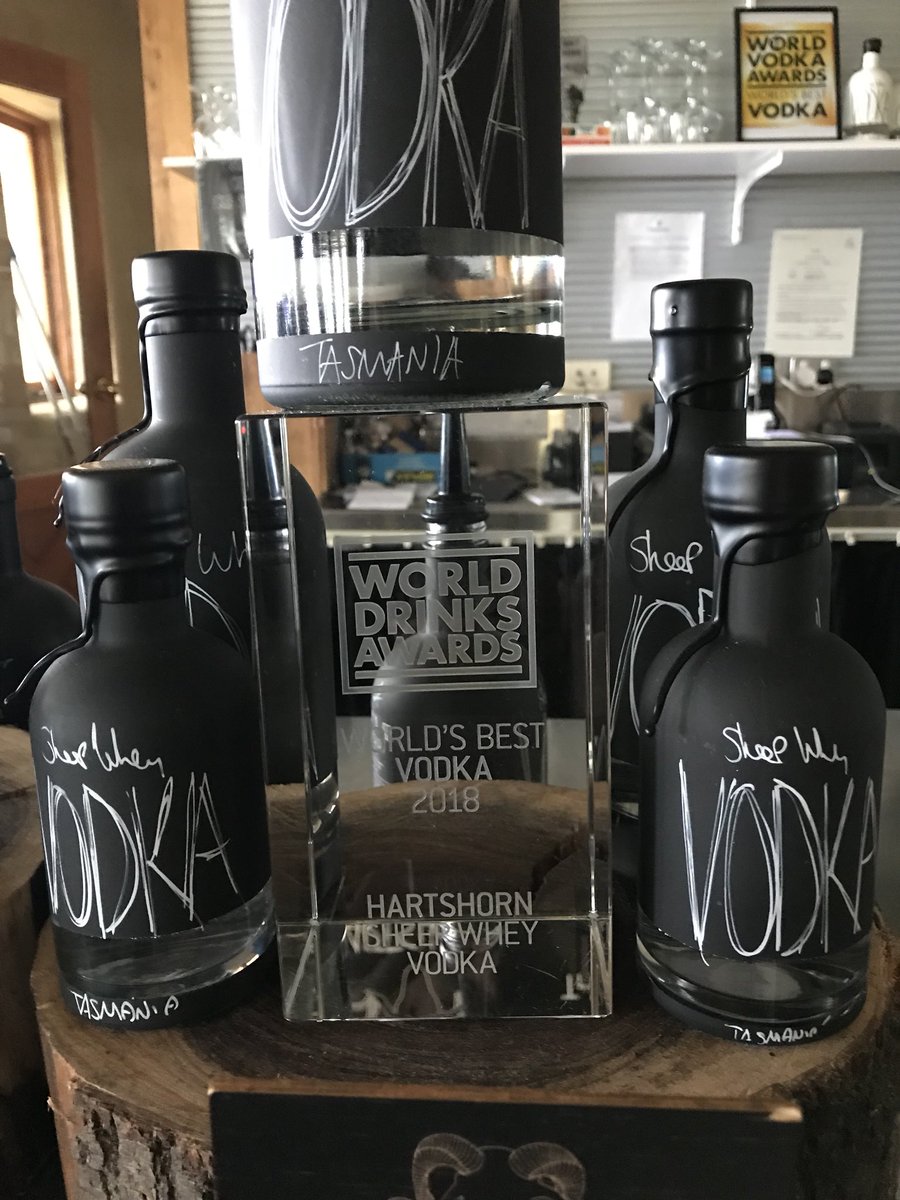 sparkscccc's tweet photo. #WorldsBestVodka2018 Hartshorn ‘Sheep Whey’ Distillery Birchs Bay #Tasmania recognition of one families dreams combined with years of hard work ... #TassiePremium Vodka Gin Sheep Cheese. Purchase made! Can you tell? 🥃@benwallace1987 @april_howell86 https://t.co/K839BH4pYZ