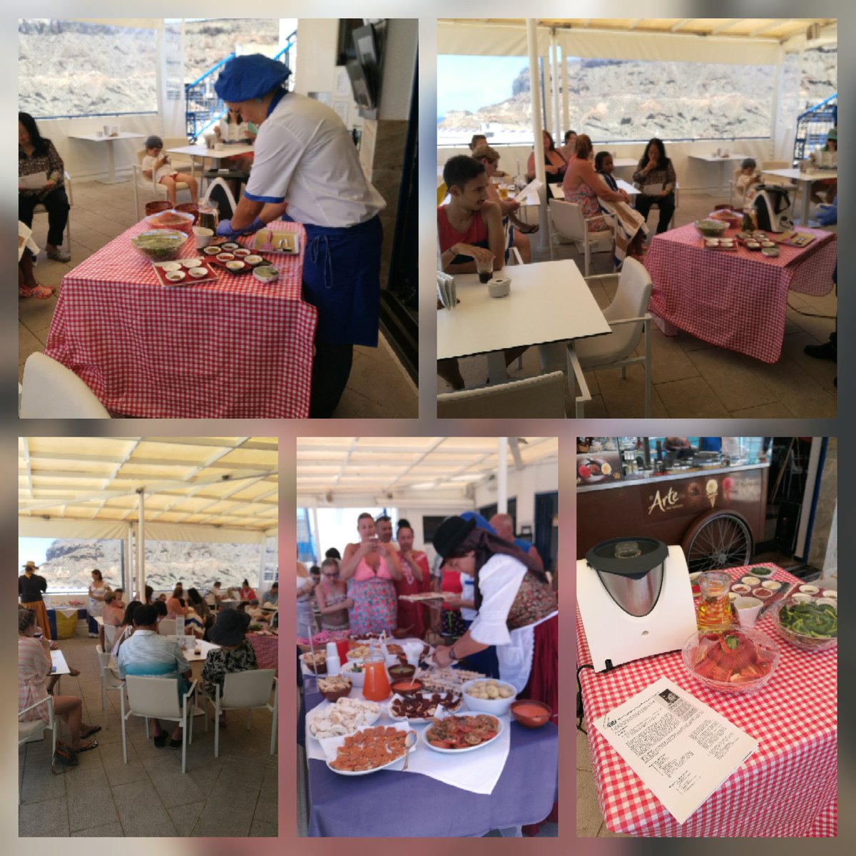CharlotteCatCCB's tweet photo. First #CalaBlanca guests enjoyed a #Mojosauce cooking demonstration, followed by a yummy #Canarian buffet. #Papasarrugadas #Mojo #SuspirosdeMoya #QuesoCanario #Clipper https://t.co/mR1R9x3n2r