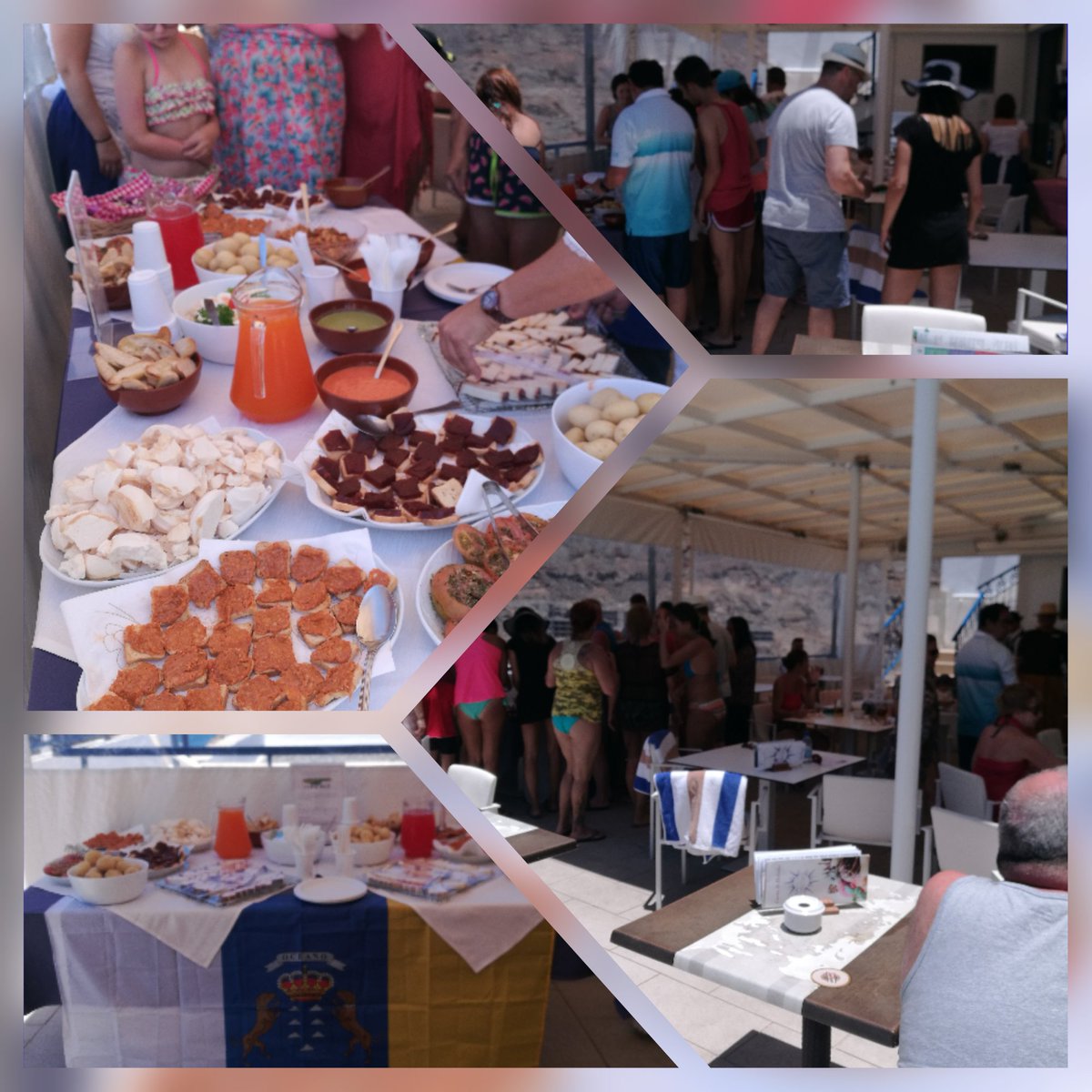 CharlotteCatCCB's tweet photo. First #CalaBlanca guests enjoyed a #Mojosauce cooking demonstration, followed by a yummy #Canarian buffet. #Papasarrugadas #Mojo #SuspirosdeMoya #QuesoCanario #Clipper https://t.co/mR1R9x3n2r