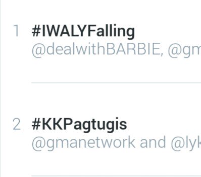 KapusoTrendList's tweet photo. Still Trending at TOP and 2ND SPOT
#IWALYFalling #KKPagtugis https://t.co/YsA3eWIwyM