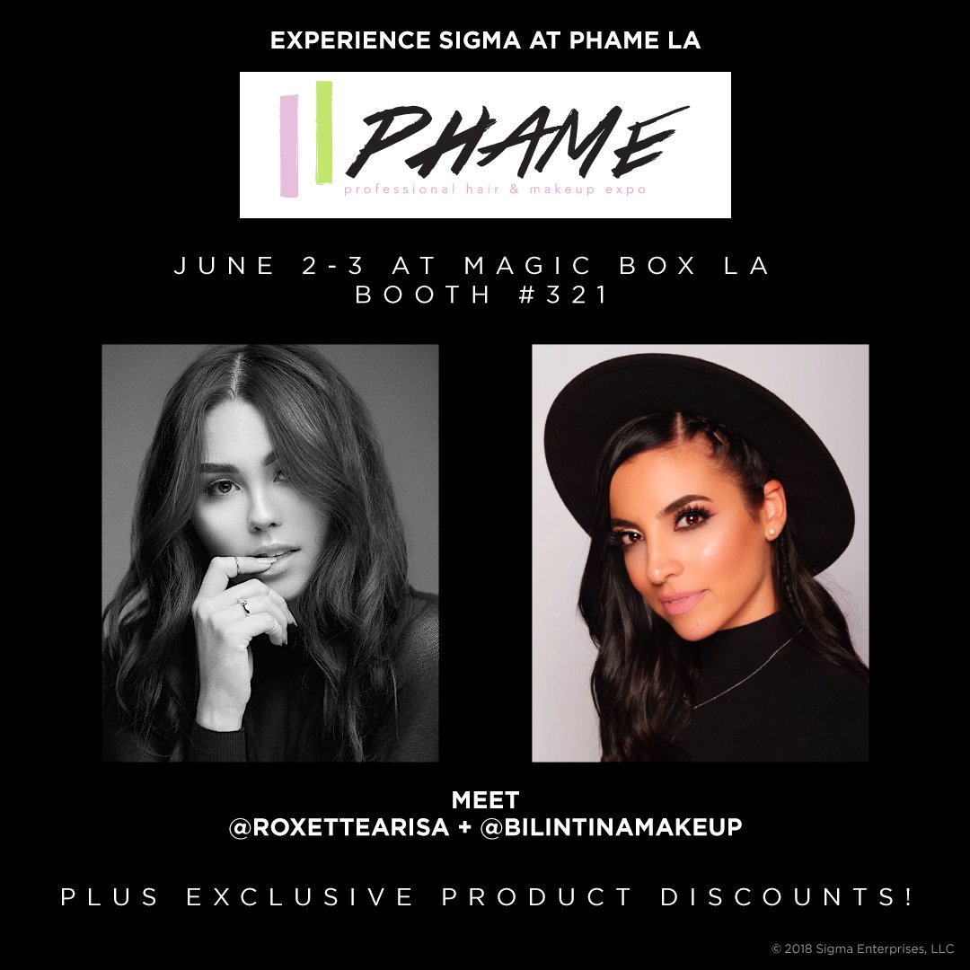 .<a href="/PHAME_xpo/">PHAME</a> is almost here! 🙌 Come say hi to us at booth #321 and experience:
✨ Exclusive first access to new products
✨ Discounts &amp; Giveaways
✨ Meet &amp; greets with <a href="/roxettearisa/">Roxette Arisa Howe</a>
and <a href="/Bilintinamakeup/">Bilintina</a> 

Tickets still available. GET YOURS NOW: bit.ly/2INyZel