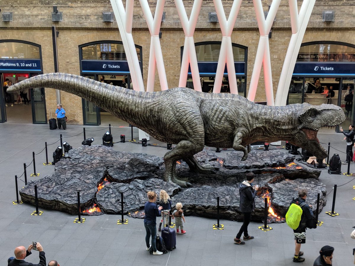 New sighting! T-Rex spotted at King’s Cross station. #JurassicLondon #phase2