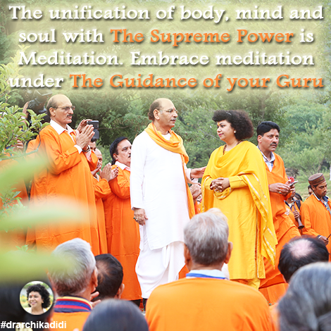 The unification of body, mind and soul with The Supreme Power is Meditation. Embrace meditation under the guidance of your Guru.
#ChandrayanTap #May 
#WednesdayWisdom
 #DrArchikaDidi #DrDidi #SpiritualGuru