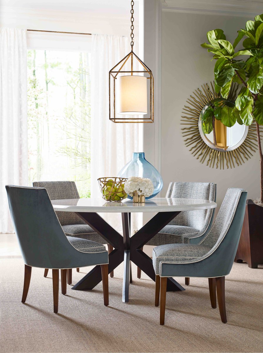 Sometimes X really does mark the spot. A great response to the new Hayden #diningtable with sultry #crisscross base and eggshell top. 
.
.
#customfurniture #madetoorder #diningroom #roundtable #foyertable #librarytable #interiordesign #designer #interiors