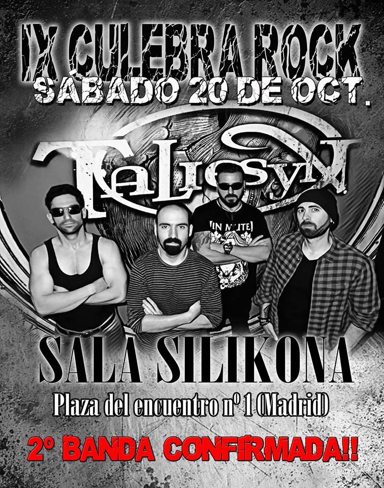 💥💥TALIESYN al IX Culebra Rock💥💥

20 de Octubre en <a href="/salasilikona/">SalaSilikona</a>, #Madrid. Estaremos encantados de descargar nuestras notas y acento sobre su escenario 🤘💓🤘. Os esperamos, GRACIAS!!
*
#taliesyn #heridas #giraheridas #rock #hardrock #metal #culebrarock #madrid
