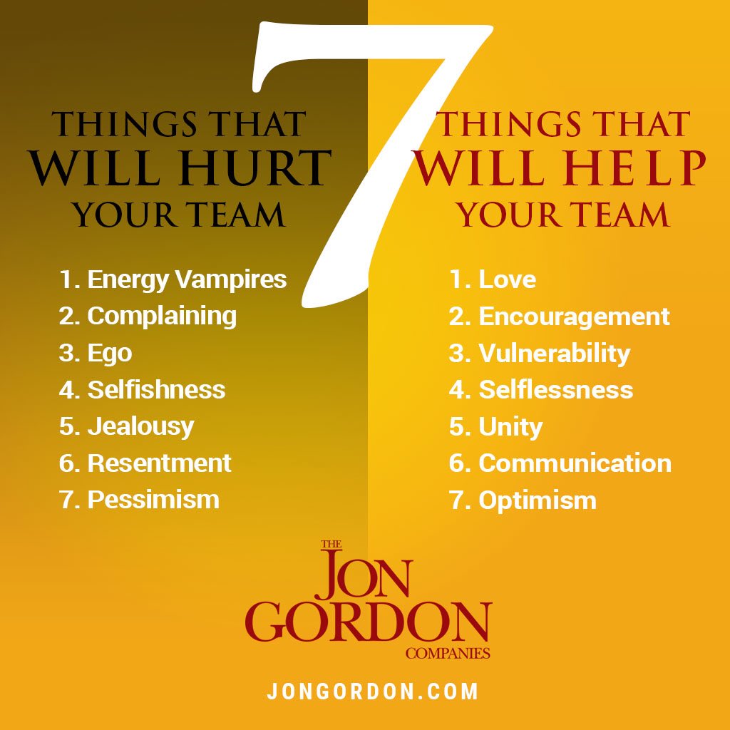 7 things that will help/hurt your team.
