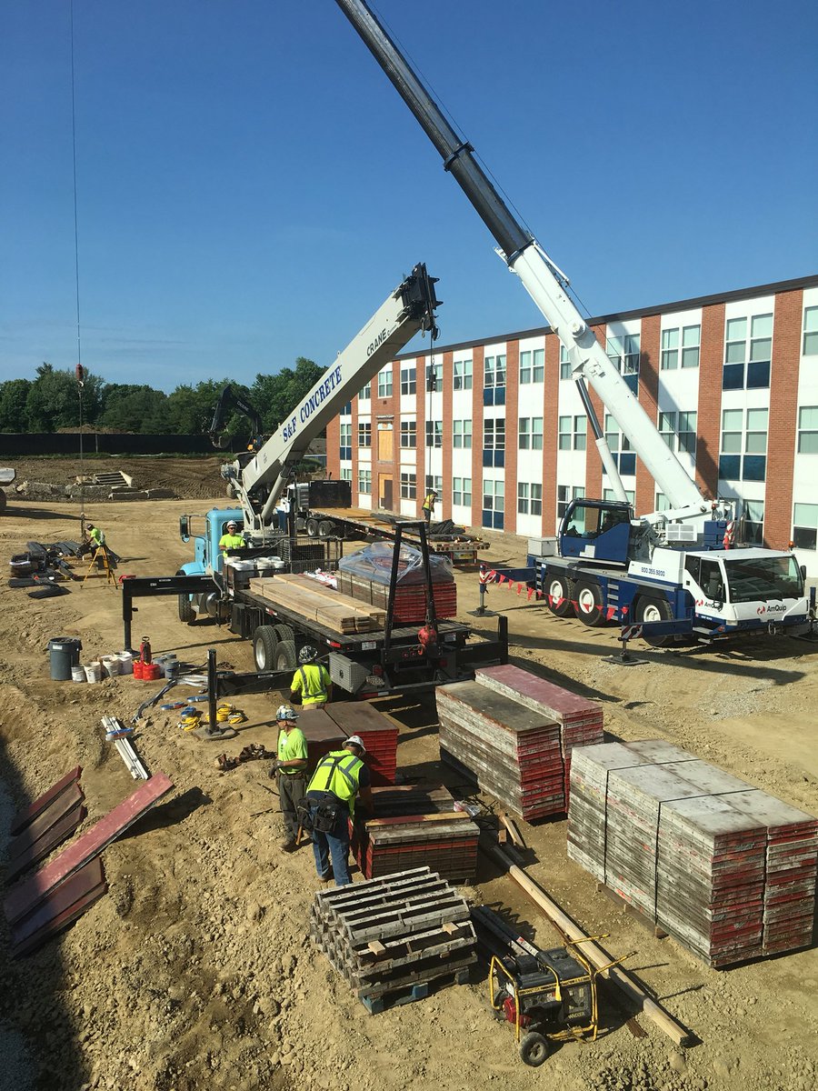 A couple of cranes on site today <a href="/EastMSBraintree/">East Middle School</a> We have named them Niles and Frasier. #dadjokes