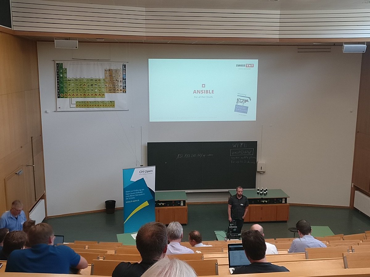 ICCLab (@icc_lab) on Twitter photo More on <a href="/ansible/">Red Hat Ansible</a> for the #cloud at today's #OpenCloudDay by Rene Moser of swisstxt More on <a href="/ansible/">Red Hat Ansible</a> for the #cloud at today's #OpenCloudDay by Rene Moser of swisstxt