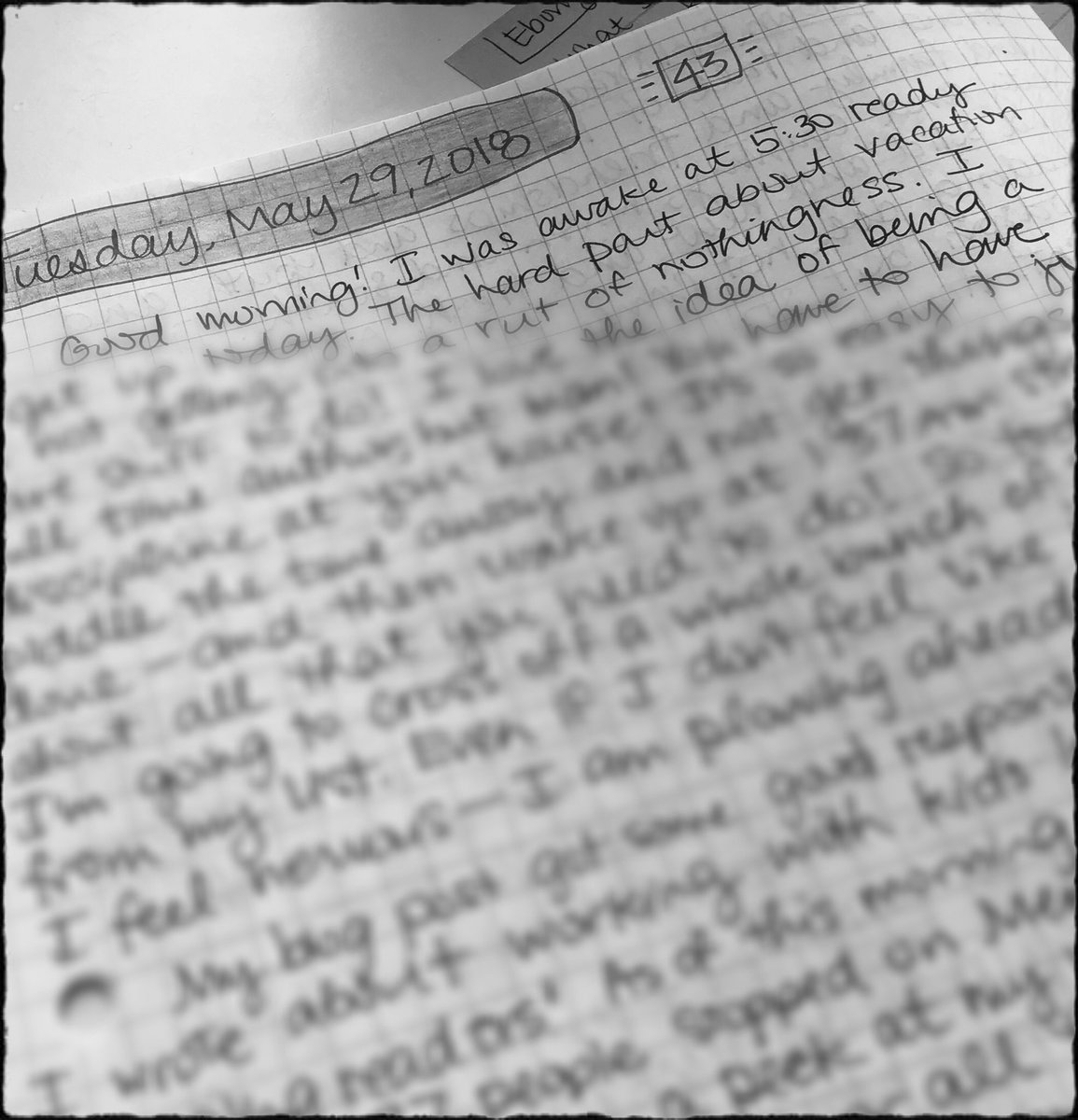 lynnahagen's tweet photo. Days #1 and #2 of #100DOSW18 were filled with 9 and 1/2 pages of journaling (days 43 and 44 of my #amwriting streak) to unravel, reflect and process this school year.  I’ll jump into those fabulous prompts as soon as my brain can. #TeachWrite #DWHabit https://t.co/vMz0MqvRmu