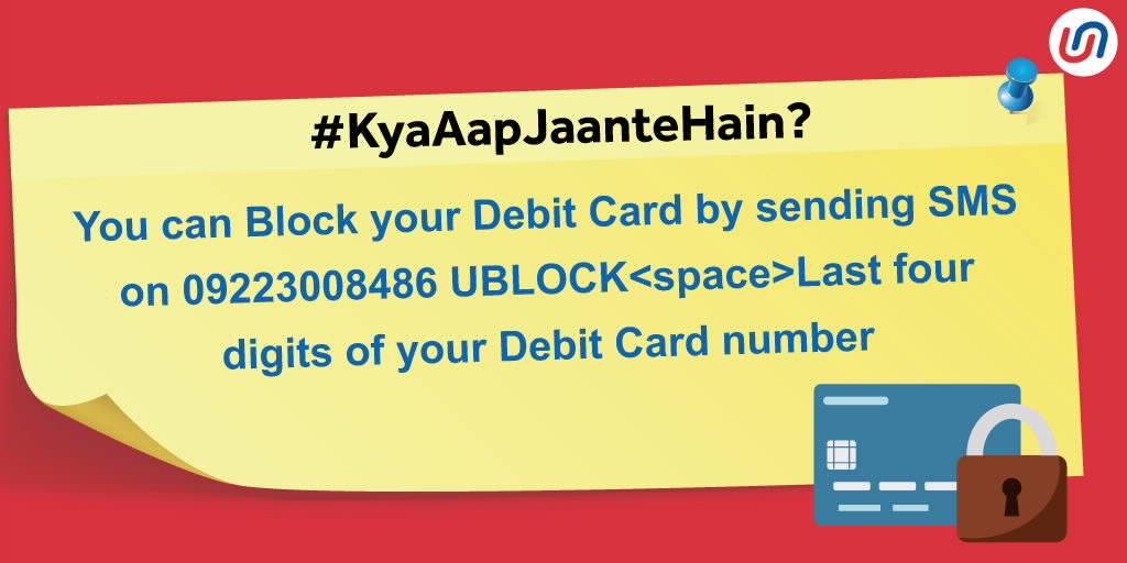 UnionBankTweets's tweet photo. #KAJH There is a handy option to block your @UnionBankTweets #debitcard anytime anywhere at your behest with just an SMS.💗 if you're aware. https://t.co/Z0Iim5Pshv