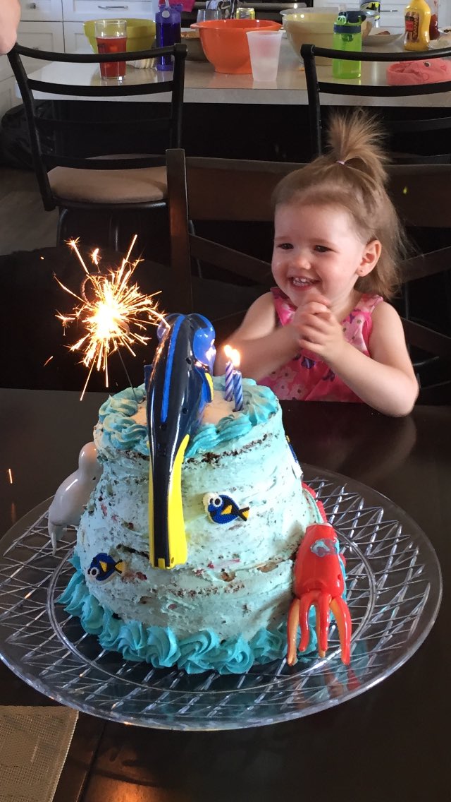 derek_ashcroft's tweet photo. Our little Lennox is 2 today! #cutelikehermom #dorycake https://t.co/IPYIqfzkNz