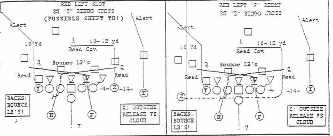 Gruden had a couple of other variations too. One with the back side route becoming an alert corner route instead of a clearing route to be ignored. Another variation came from personnel groups, running Zebra/11 personnel instead of 2 back.