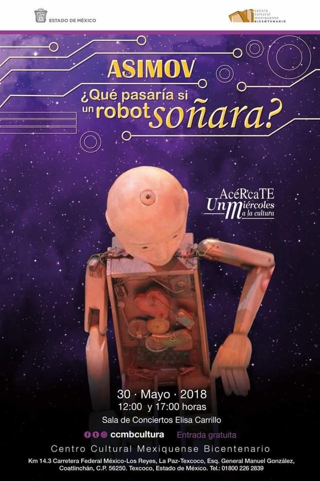LOSACPTMX's tweet photo. #ACPT 

ÚNICAS FUNCIONES! de ASIMOV 
Miércoles 30 de Mayo 12:00 y 17:00 horas.
Centro Cultural Mexiquense Bicentenario Texcoco.
Sala de Conciertos “Elisa Carrillo”

ENTRADA LIBRE https://t.co/Ji1zjkADGG