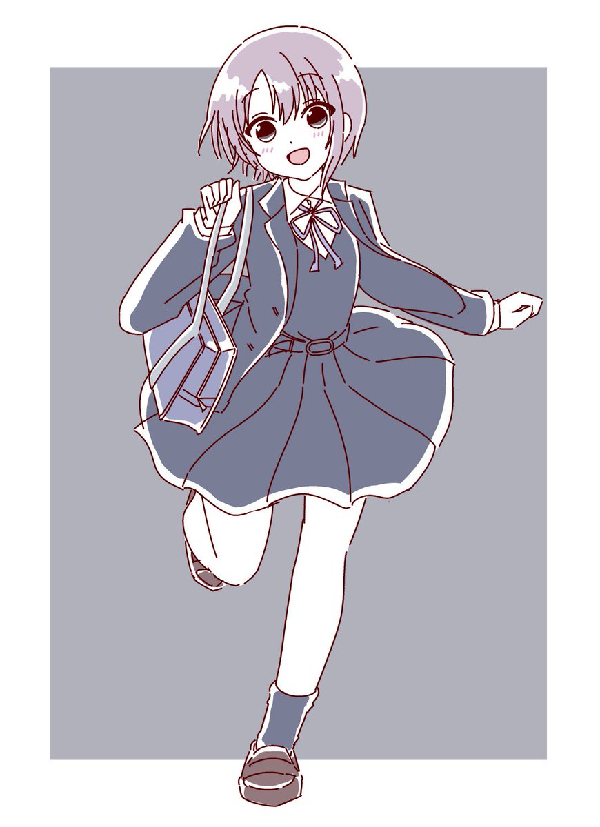 otokura yuuki 1girl solo bag school uniform smile short hair jacket  illustration images