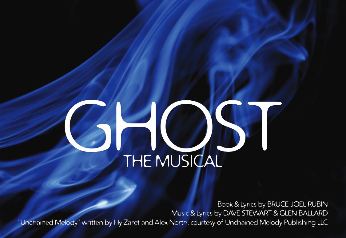 J_GreenRoomClub's tweet photo. We are very excited to announce our 2020 spring production will be GHOST the Musical, based on the classic movie starring Patrick Swayze.

Director: Nick Carver 
Choreographer: Victoria Hermitage 
Musical Director: Luke Brown

Further information will be announced next year! https://t.co/PCIren4hPa