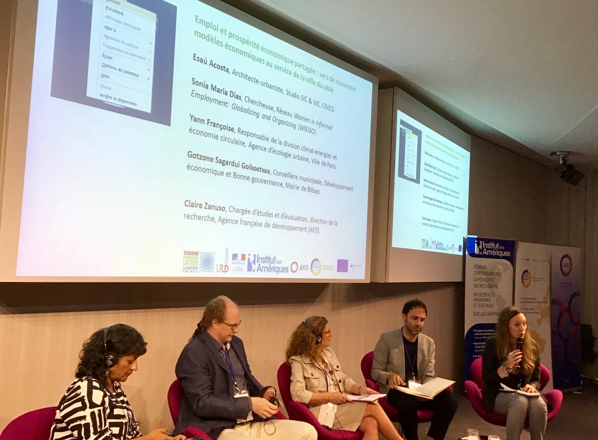 Coloquio sobre Ciudad Sostenible continúa con panel sobre empleo y prosperidad económica compartida,con
- <a href="/esauacosta_/">Esau Acosta</a> CIVICS
- Sonia Maria Dias <a href="/WIEGOGLOBAL/">WIEGO</a>
- Yann Françoise, <a href="/Paris/">Paris</a>
- Gotzone Goikoetxea <a href="/bilbao_udala/">Bilbao [Udala - Ayuntamiento]</a>
- <a href="/ClaireZanuso/">Claire Zanuso</a> <a href="/AFD_es/">Agence française de développement Amérique Latine</a>

<a href="/idameriques/">Institut des Amériques</a> <a href="/eulacfoundation/">EU-LAC Foundation</a> #SALC