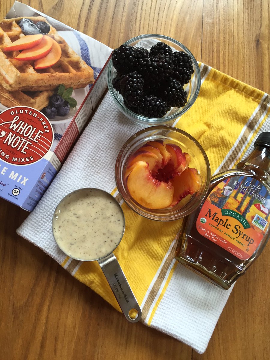 WholeNoteGF's tweet photo. Time for a balanced breakfast, with all the fresh fruits and friends! 
#glutenfreebreakfast #peaches #blackberries https://t.co/I1lnVidrCT