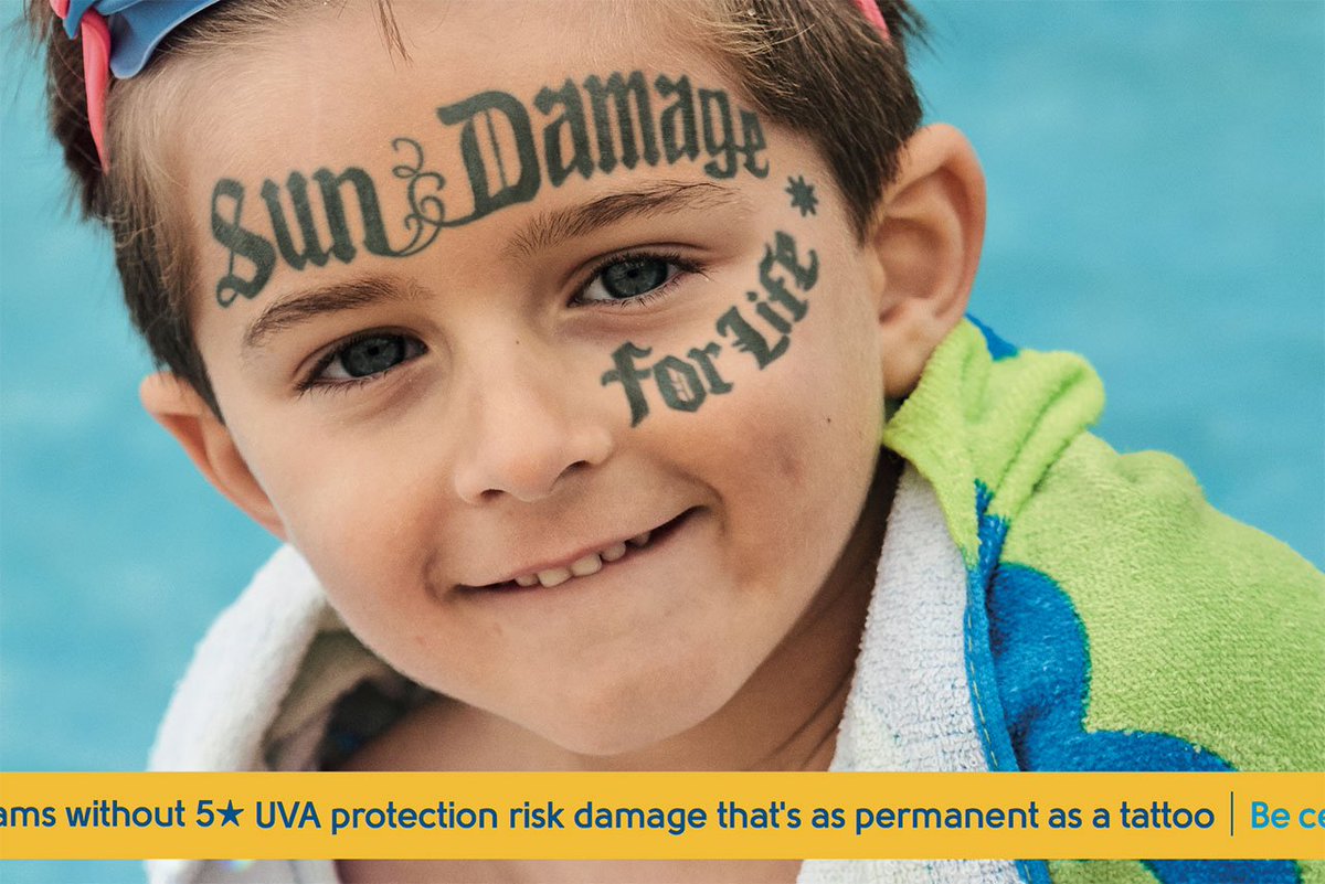 Campaignmag's tweet photo. Boots Soltan's first major marketing campaign uses striking images of children to illustrate the permanence of sun damage https://t.co/mawpKoGWaa via @OgilvyUK https://t.co/Cu5pai4IpY