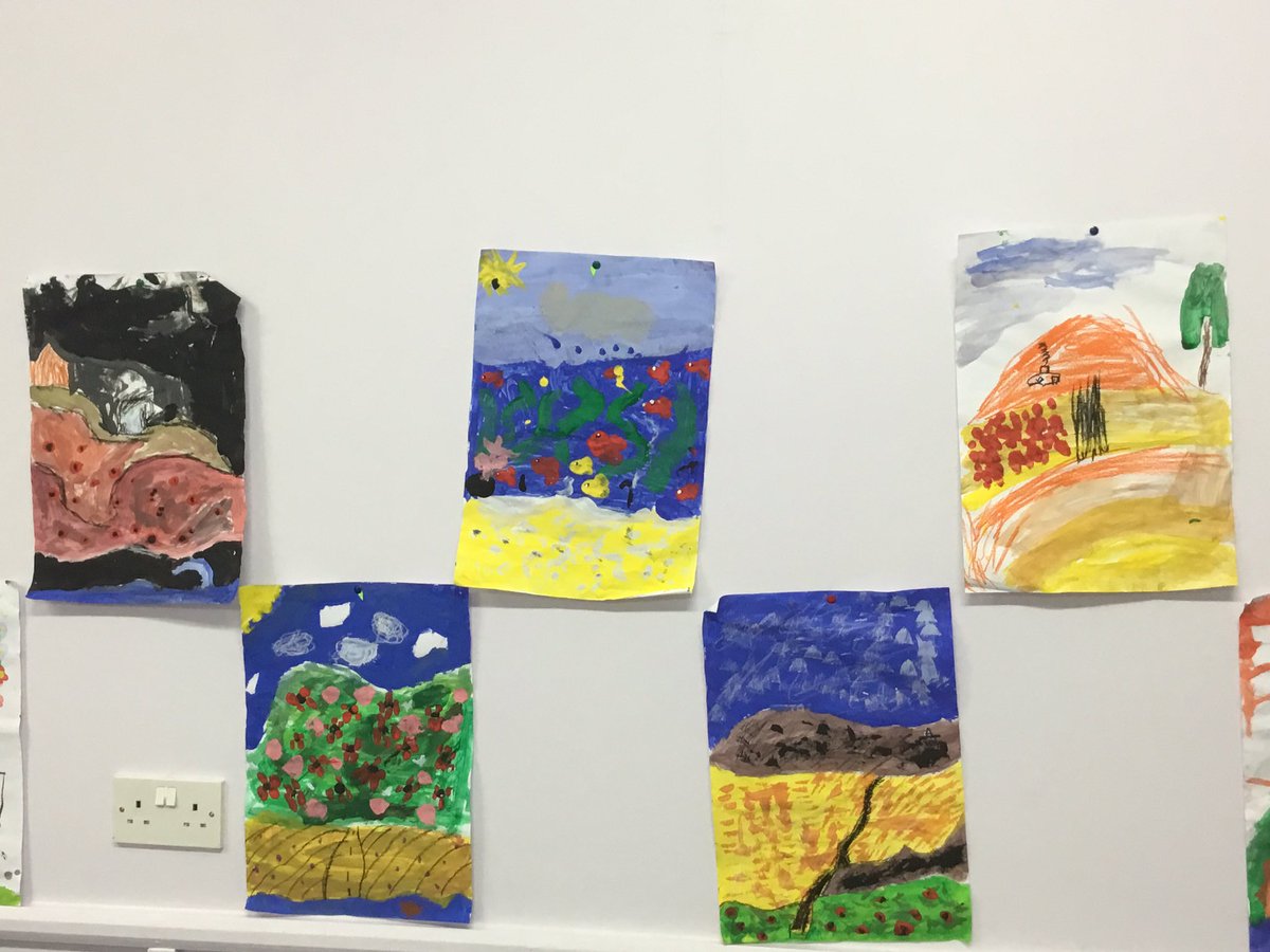 Portyschool's tweet photo. P3/4 have been using their landscape paintings as inspiration to design evening wear for a celebrity couple. #art #solvingdesignproblems https://t.co/flVbQDgKG3