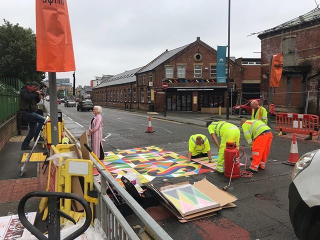 Dukestudioleeds's tweet photo. We’ve been sitting on this secret for so long!! 😬 @moragmyerscough has been commissioned by LCC to design this incredible crossing outside our building and we could not be happier to not only have Morags incredible work on our doorstop but to SEE the… https://t.co/BUzkgUONy8 https://t.co/4oeZnCY8Cc