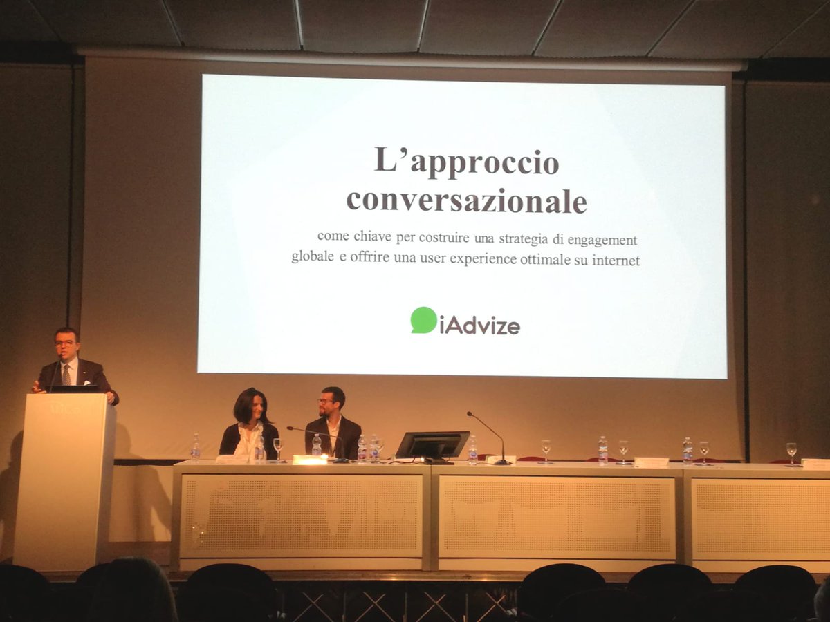 ConsNetcomm's tweet photo. #NetcommForum al via "L’approccio conversazionale come chiave per costruire una strategia di engagement globale e offrire una user experience ottimale su internet" #workshop sulla tecnologia predittiva a cura di #AnnaNicoletti #AlvieroMartini e #LucaZanchi @iAdvize_it https://t.co/k8WUg5ZL6f